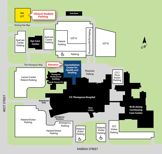 Thompson Health > Careers > Clinical Student > Maps, Directions, Parking